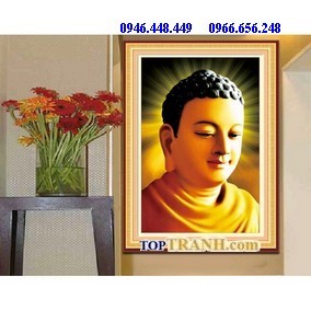 Tranh gắn đá phật thích ca